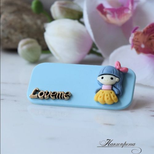 детска шнола с кукличка  в синьо