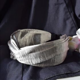широка ,  диадема от кадифе в сребристо